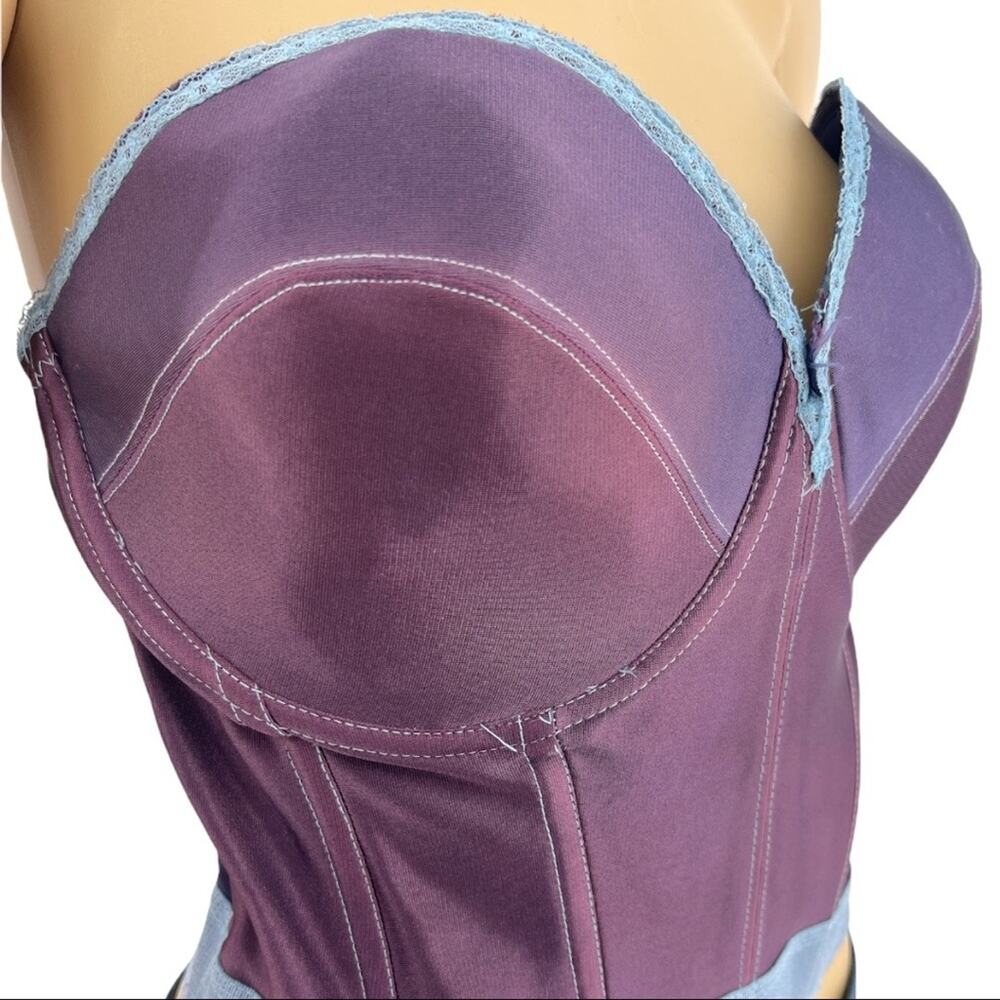 Marjorie (44D) American VINTAGE 70s Violet Purple and Lilac Hand Dyed Bustier A